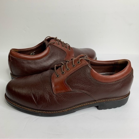 Neil M. 2 Tone Brown Oxford Pebble Leather Lace Removable Insole Shoes Size 12E3 - Picture 11 of 12
